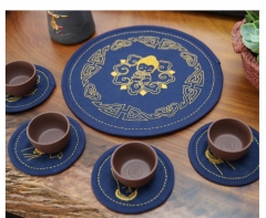 中国布艺刺绣杯垫 手工茶垫