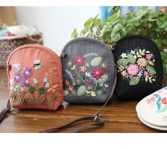 手工刺绣diy材料包布艺绣花斜挎包