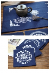 中国布艺刺绣杯垫 手工茶垫