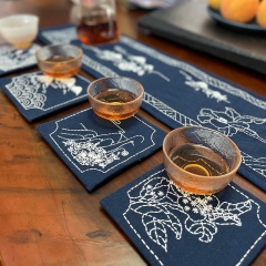 新品手工刺绣多色杯垫配手工diy套件