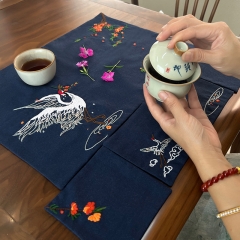 手工刺绣多色杯垫配手工diy套件