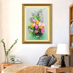 手工丝带绣挂画客厅卧室挂画diy套件