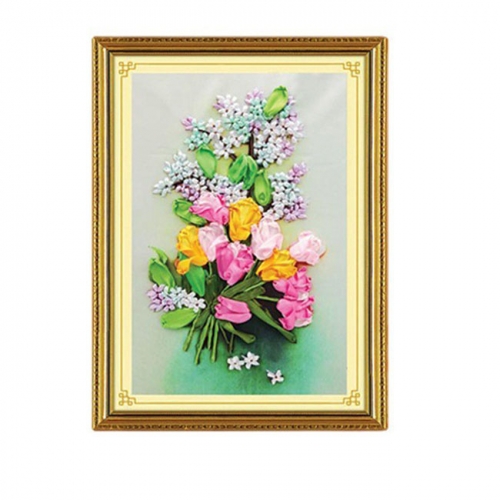 手工丝带绣挂画客厅卧室挂画diy套件