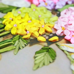 手工丝带绣挂画客厅卧室挂画diy套件