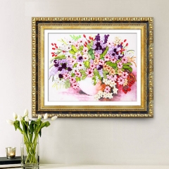 手工丝带绣挂画客厅卧室挂画diy套件