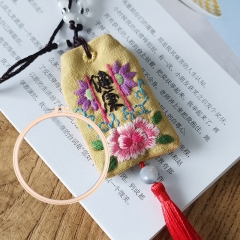 镂空香囊民族风挂件鲁绣手工编织古风挂饰香包配饰手工刺绣diy材料包