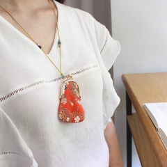 复古项链小包汉服中式服装配饰毛衣项链婴儿胎发乳牙收纳袋
